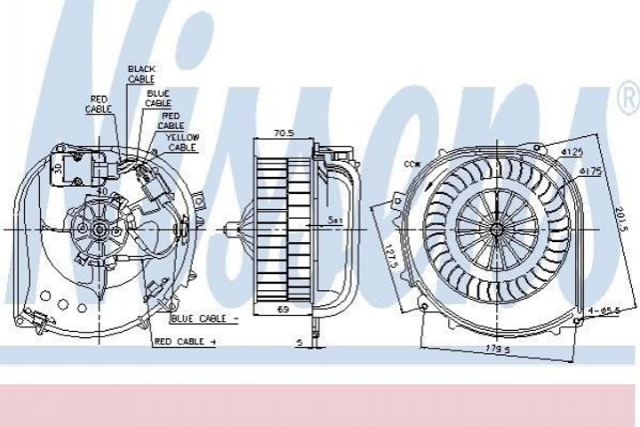 Вентилятор пічки NISSENS 87100 Mercedes S-Class 1408300508, 1408301208, A1408300508 - зображення 1