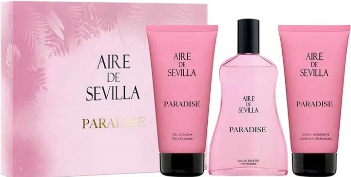 Zestaw damski Instituto Espanol Aire De Sevilla Paradise Woda toaletowa 150 ml + Żel pod prysznic 100 ml + Krem do ciała 100 ml (8411047136416) - obraz 1