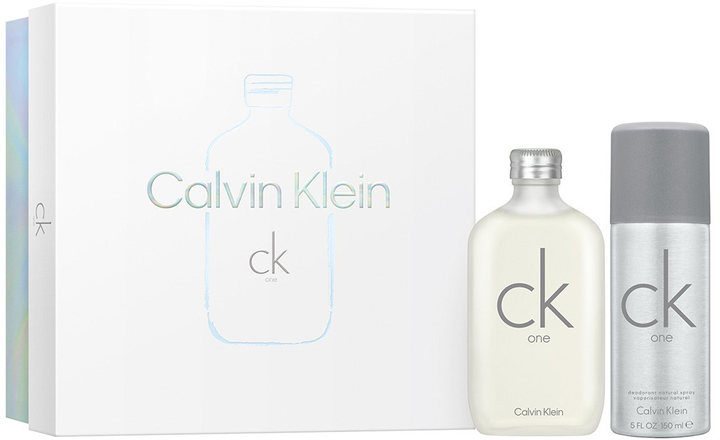 Набір унісекс Calvin Klein CK One Туалетна вода 100 мл + Дезодорант спрей 150 мл (3616304966545) - зображення 1