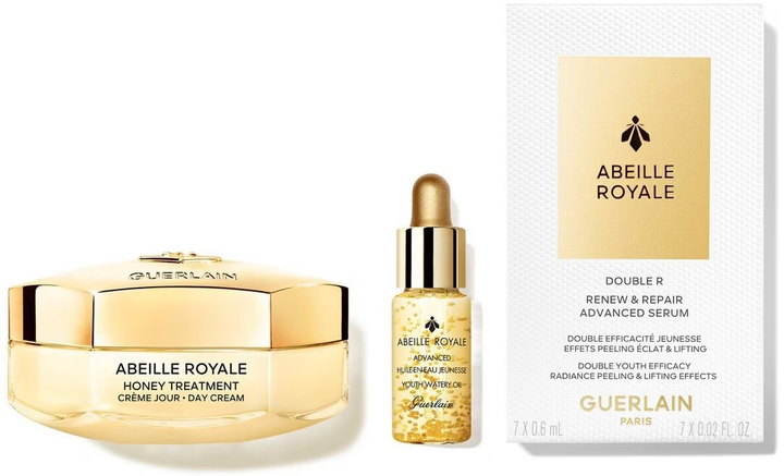 Zestaw do pielęgnacji twarzy Guerlain Abeille Royale Serum 7 x 0.6 ml + Olejek 5 ml + Krem 50 ml (3346470619937) - obraz 2