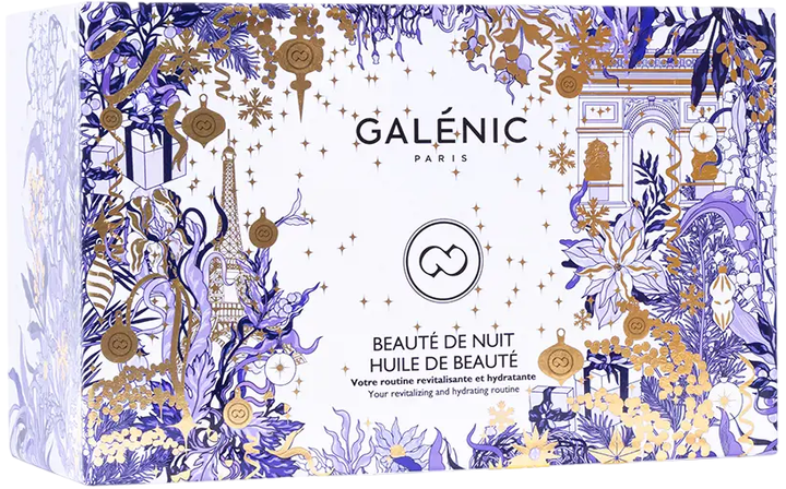 Набір для догляду за обличчям Galenic Beaute De Nuit Active Chrono Крем-гель для обличчя 50 мл + Еліксир-масло для обличчя 30 мл + Скребок Гуа Ша (3760348091210) - зображення 1