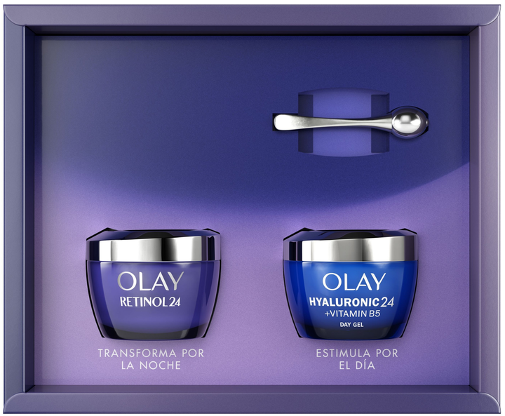 Набір для догляду за обличчям Olay Hyaluronic Крем-гель 50 мл + Нічний крем 50 мл + Масажер (8700216277372) - зображення 1