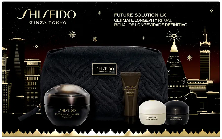 Набір для догляду за обличчям Shiseido Future Solution Нічний крем 50 мл + Очищувальна пінка 15 мл + Денний крем 15 мл + Відновлювальний крем 15 мл (3423222117023) - зображення 1