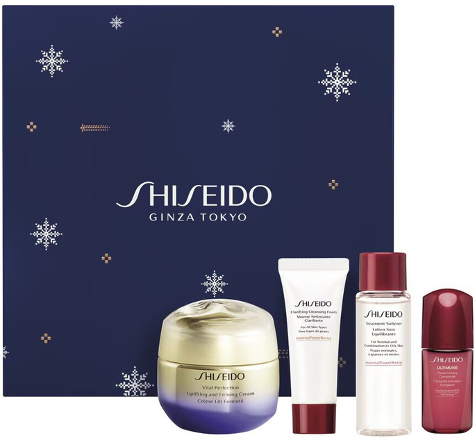 Набір для догляду за обличчям Shiseido Vital Perfection Крем 50 мл + Очищувальна пінка 15 мл + Лосьйон 30 мл + Концентрат 10 мл (3423222102548) - зображення 2