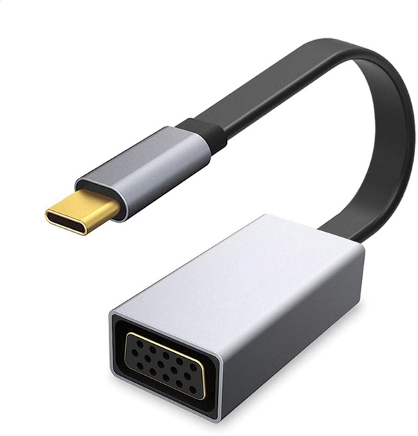 Адаптер Platinet Multimedia USB Type-C - VGA M/F Silver (PMMA9089) - зображення 1