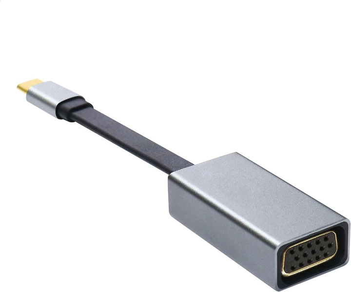 Адаптер Platinet Multimedia USB Type-C - VGA M/F Silver (PMMA9089) - зображення 2