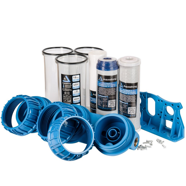 Магистральный фильтр Aquastrong MP3-10334, 3 колбы 10", резьба 3/4" - изображение 5
