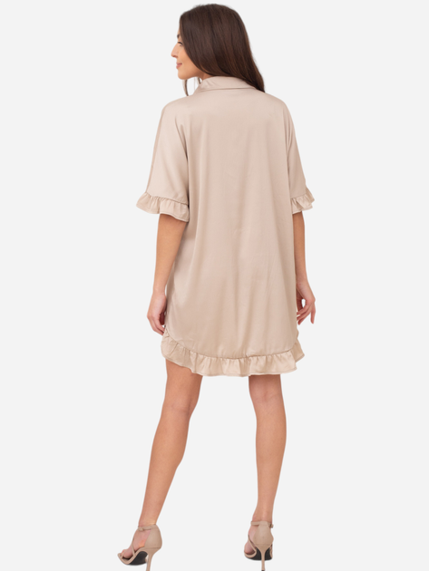 Плаття-сорочка коротке літнє жіноче Ax Paris DA1774 M Бежевое (5063259061791) - зображення 2