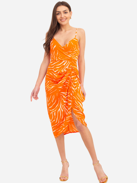 Sukienka midi letnia damska Ax Paris DA1716 XL Pomarańczowa (5063259043292) - obraz 1