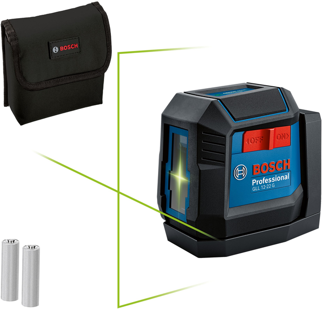 Лазерний нівелір Bosch Professional GLL 12-22 G з батарейками та чохлом (0601065320) - зображення 1