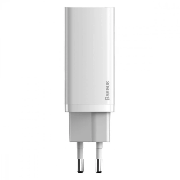 Зарядное Устройство Baseus GaN2 Lite Quick Charger 65W (Type-C+USB) white - Фото 3 Зарядное Устройство Baseus GaN2 Lite Quick Charger 65W (Type-C+USB) white - изображение 3