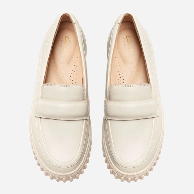 Жіночі мокасини зі шкіри Clarks CLA26176434 39.5 Бежеві (5063090850592) - зображення 5