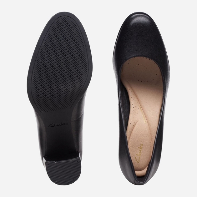 Czółenka damskie skórzane Clarks CLA26170968 38 Czarne (5059680994562) - obraz 6