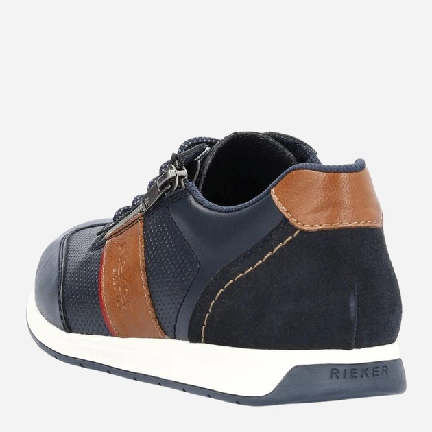 Półbuty męskie skórzane RIEKER RIE11927-14 42 Ciemnogranatowe (4060596752970) - obraz 3