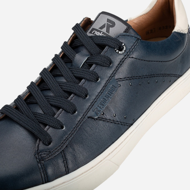 Sneakersy męskie skórzane RIEKER REVU0704-14 45 Ciemnogranatowe (4061811779529) - obraz 7