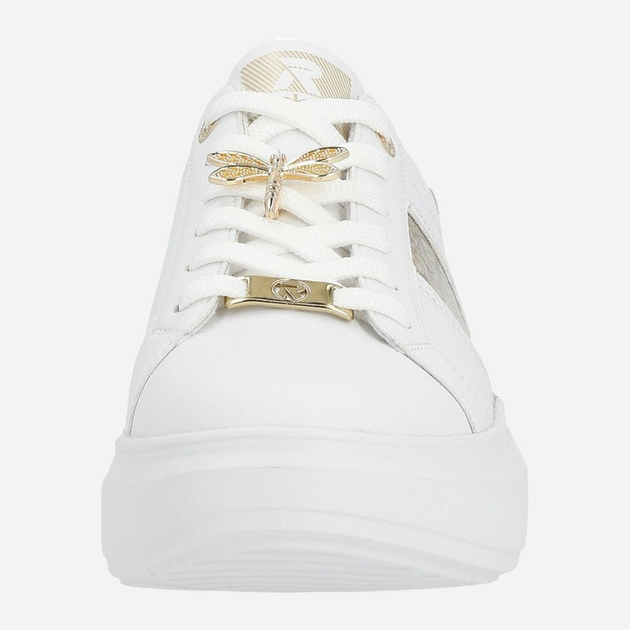 Sneakersy damskie skórzane RIEKER REVW1202-82 40 Biały/Złoty (4061811746279) - obraz 4