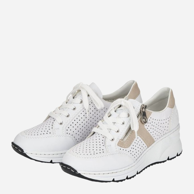 Sneakersy damskie na koturnie RIEKER RIEN6304-80_CO 36 Białe (4060596992406) - obraz 4