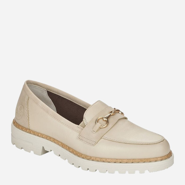 Loafersy damskie skórzane RIEKER RIE54862-80_CO 38 Beżowe (4060596366528) - obraz 2