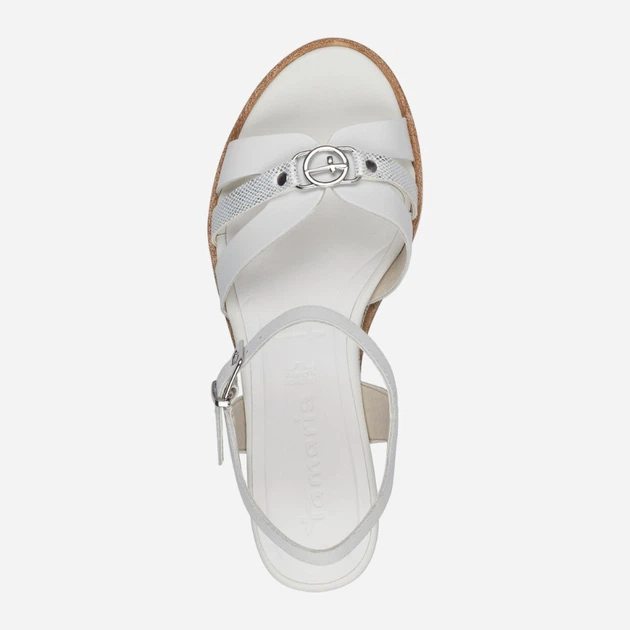 Sandały damskie na koturnie Tamaris WOR28010-42-100 38 Białe (4064195537693) - obraz 4