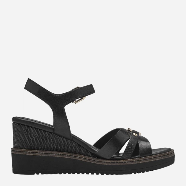 Sandały damskie na koturnie Tamaris WOR28010-42-001 41 Czarne (4064195537488) - obraz 3