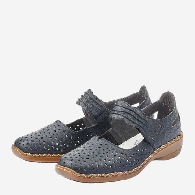 Жіночі туфлі зі шкіри RIEKER RIE41399-14_CO 40 Темно-сині (4020933824777) - зображення 4