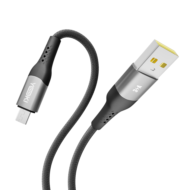 Кабель для зарядки и обмена данными USB YOKI YK-SO15 SOLID Series USB/МicroUSB 60W (3A/20V), 1.2 метра, Черный - Фото 5 Кабель для зарядки и обмена данными USB YOKI YK-SO15 SOLID Series USB/МicroUSB 60W (3A/20V), 1.2 метра, Черный - изображение 5