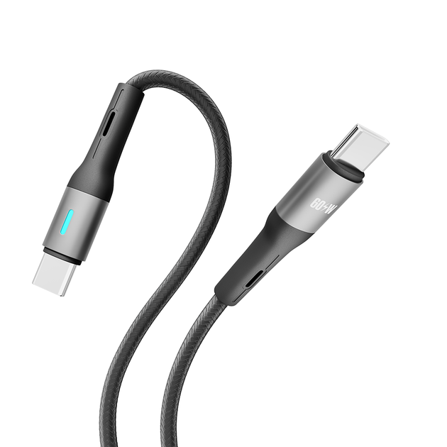 Кабель для зарядки и обмена данными USB YOKI YK-LE17 LED Series Type-C to Type-C 60W (3A/20V) 2m Black - изображение 6