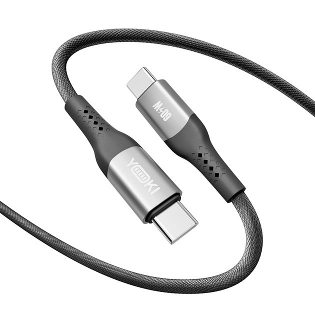 Кабель для зарядки и обмена данными USB YOKI YK-SO15 SOLID Series Type-C to Type-C 60W (3A/20V), 1.2 метра, Черный - Фото 4 Кабель для зарядки и обмена данными USB YOKI YK-SO15 SOLID Series Type-C to Type-C 60W (3A/20V), 1.2 метра, Черный - изображение 4