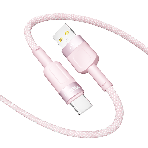 Кабель для зарядки и обмена данными USB YOKI YK-ST41 STYLE Series USB/Type C 60W (3A/20V), 1.2 метра, Розовый - изображение 4