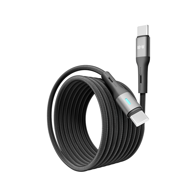 Кабель для зарядки и обмена данными USB YOKI YK-LE17 LED Series Type-C to Type-C 60W (3A/20V) 2m Black - изображение 5