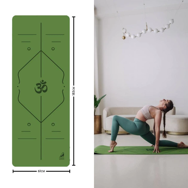 Коврик для йоги Marjari Yoga Basic 183x61x0.6 cм Green - изображение 5