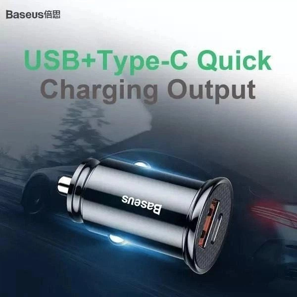 Зарядное устройство в автомобиль BASEUS Circular Plastic 30W USB A+Type-C PD3.0 QC4.0 Black (CCALL-YS01) - изображение 6