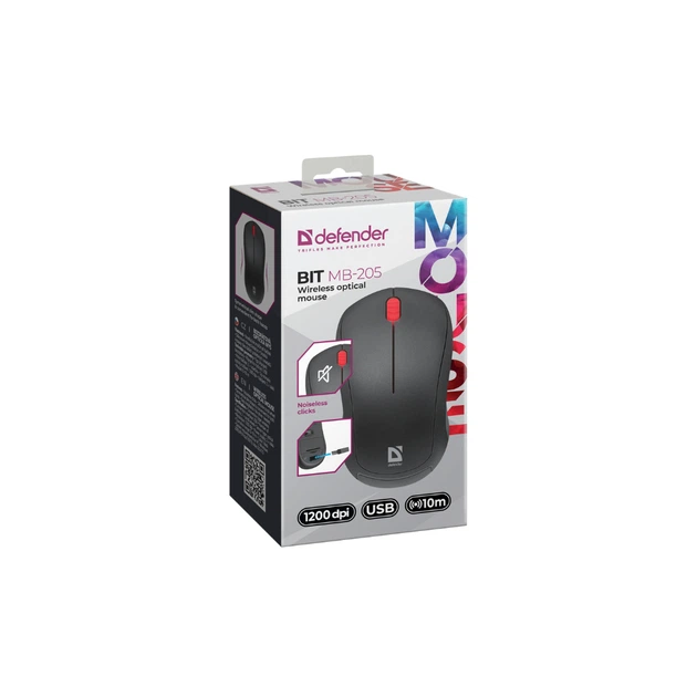 Мишка Defender Bit MB-205 Silent Wireless Black (52205) - Фото 5 Мишка Defender Bit MB-205 Silent Wireless Black (52205) - изображение 5