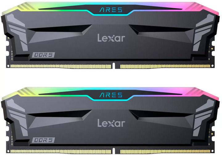 Pamięć Lexar DDR5-6400 32768MB PC5-51200 (Kit of 2x16384) Ares RGB Black (LD5EU016G-R6400GDLA) - obraz 1
