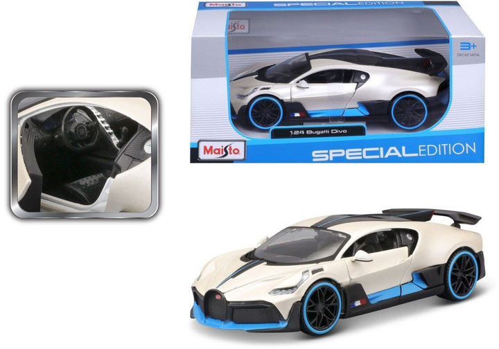 Model kompozytowy Maisto Bugatti Divo 1:24 Biały (0090159070290) - obraz 4