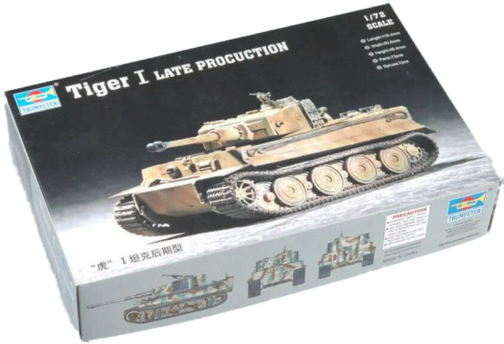 Model do składania Trumpeter czołg Tiger 1 Poziom 3 Skala 1:72 (9580208072432) - obraz 1