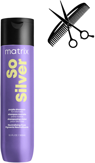 Акція на Професійний шампунь Matrix Total Results So Silver для нейтралізації пожовтіння фарбованого у відтінки блонд волосся 300 мл від Rozetka