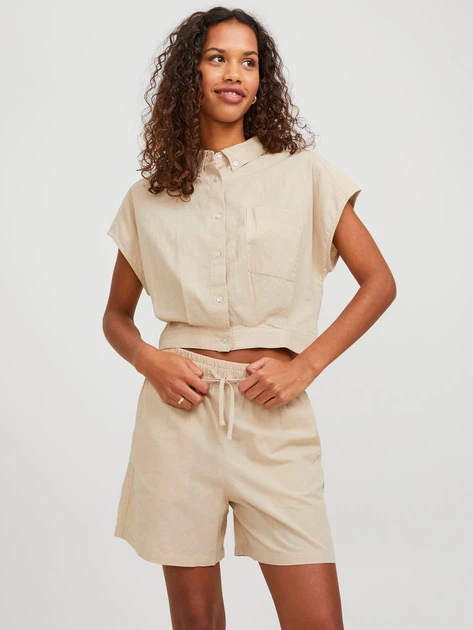 Рубашка оверсайз женская JJXX XAZ444041LTBI XS Бежевая (DD8000008041212 ...