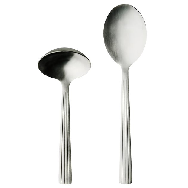 Набір столових приборів Aida Raw Cutlery Set Gravy/Potato spoon giftbox Matte steel (14639) 2 шт (5709554146398) - зображення 1