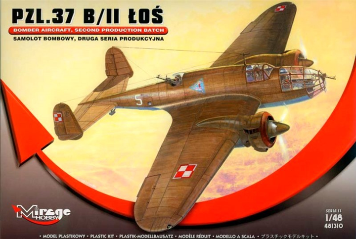 Модель для склеювання Mirage PZL-37B Łoś Samolot Bombowy 1:48 (5901461481108) - зображення 1