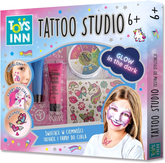 Набір для дитячої творчості Toys Inn Tattoo Studio - татуювання та фарби для обличчя (5901583298141) - зображення 1