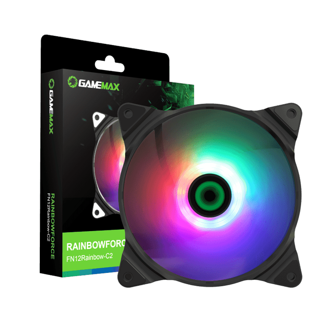 Кулер для корпуса GAMEMAX FN-12Rainbow-C2 с RGB подсветкой - Фото 3 Кулер для корпуса GAMEMAX FN-12Rainbow-C2 с RGB подсветкой - изображение 3