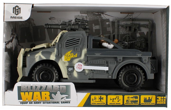 Jeep wojskowy Mega Creative Blizzard War z akcesoriami (5904335895629) - obraz 1