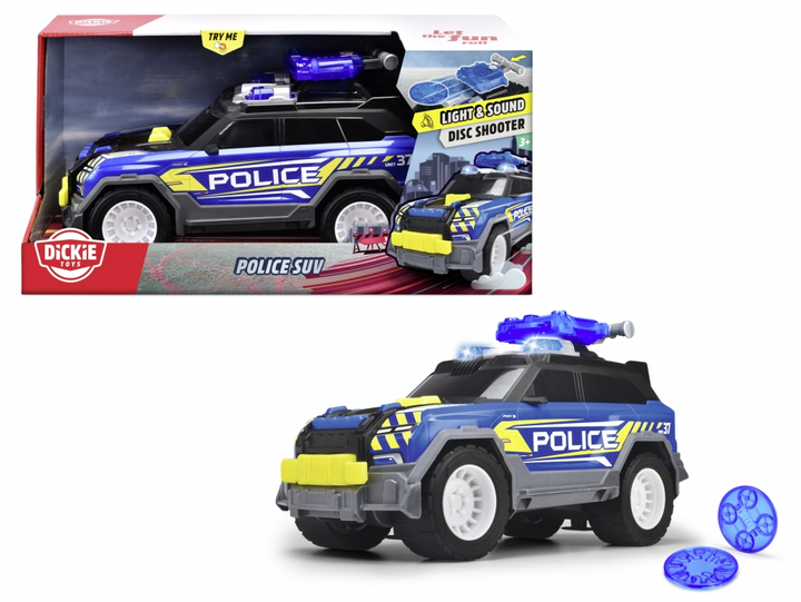 Samochód policyjny Simba SUV ze światłem i dźwiękiem Niebieski 30 cm (4006333088629) - obraz 1