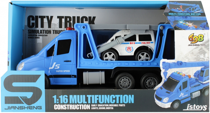 Набір транспортних засобів Mega Creative City Truck Автофургон + Поліцейська машинка (5905523601428) - зображення 1