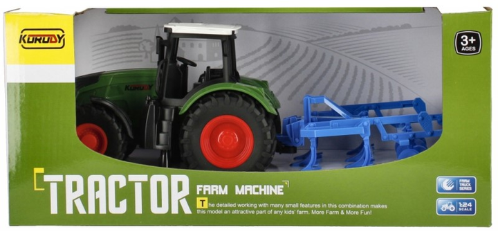Traktor Mega Creative Farm Mashine z kultywatorem talerzowym (5904335861273) - obraz 1