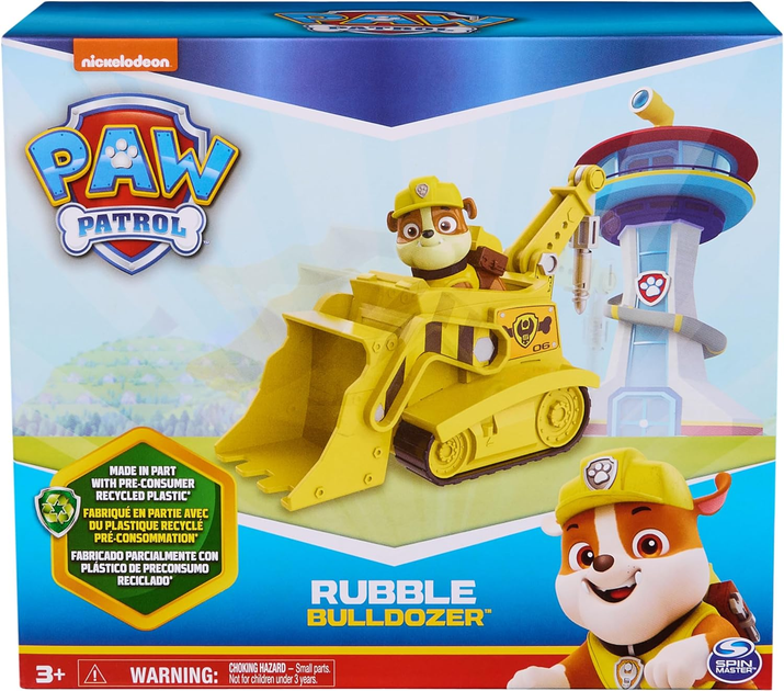 Бульдозер Spin Master Paw Patrol Basic Vehicle Rubble c фігуркою (0778988507582) - зображення 1