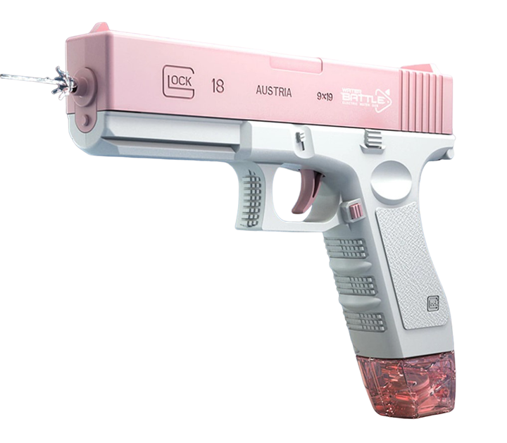 Водяной пистолет электрический аккумуляторный Water Gun Glock Розовый - изображение 4