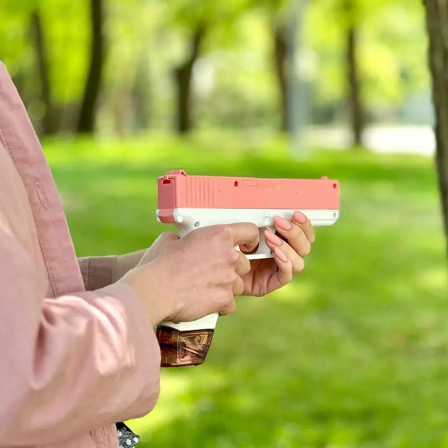 Водяной пистолет электрический аккумуляторный Water Gun Glock Розовый - изображение 7
