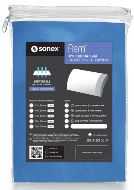 Набір Sonex подушка Анатомічна з пам'яттю Comfort Wave 40x60x11/9 см + Наволочка Aero Blue Sapphire 40x60x11/9 см (SO102070+SO102245) - зображення 6